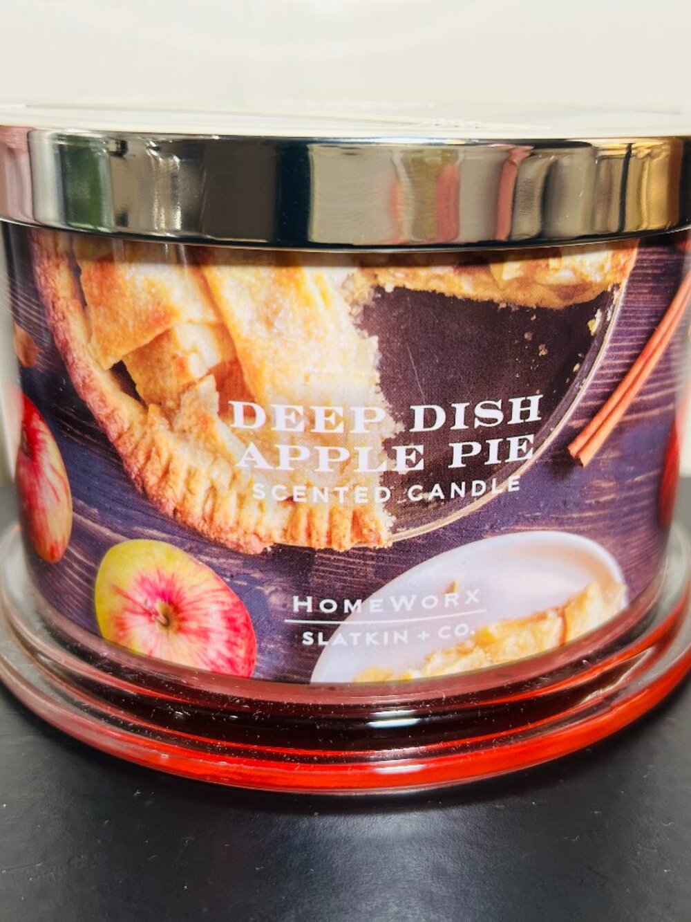 HomeWorx by Slatkin Deep Dish Apple Pie 4-Wick 18oz Candle NEW